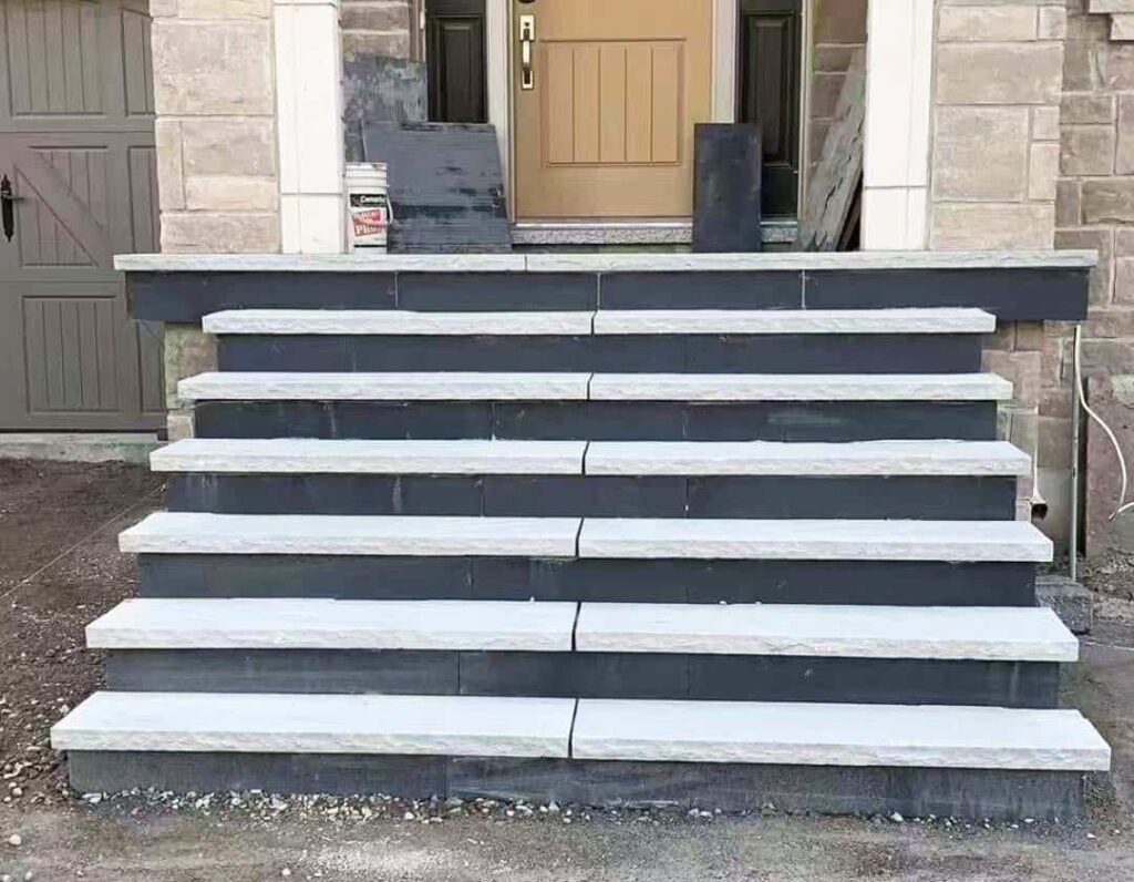 HomeRenoToronto.com, front natural stone steps